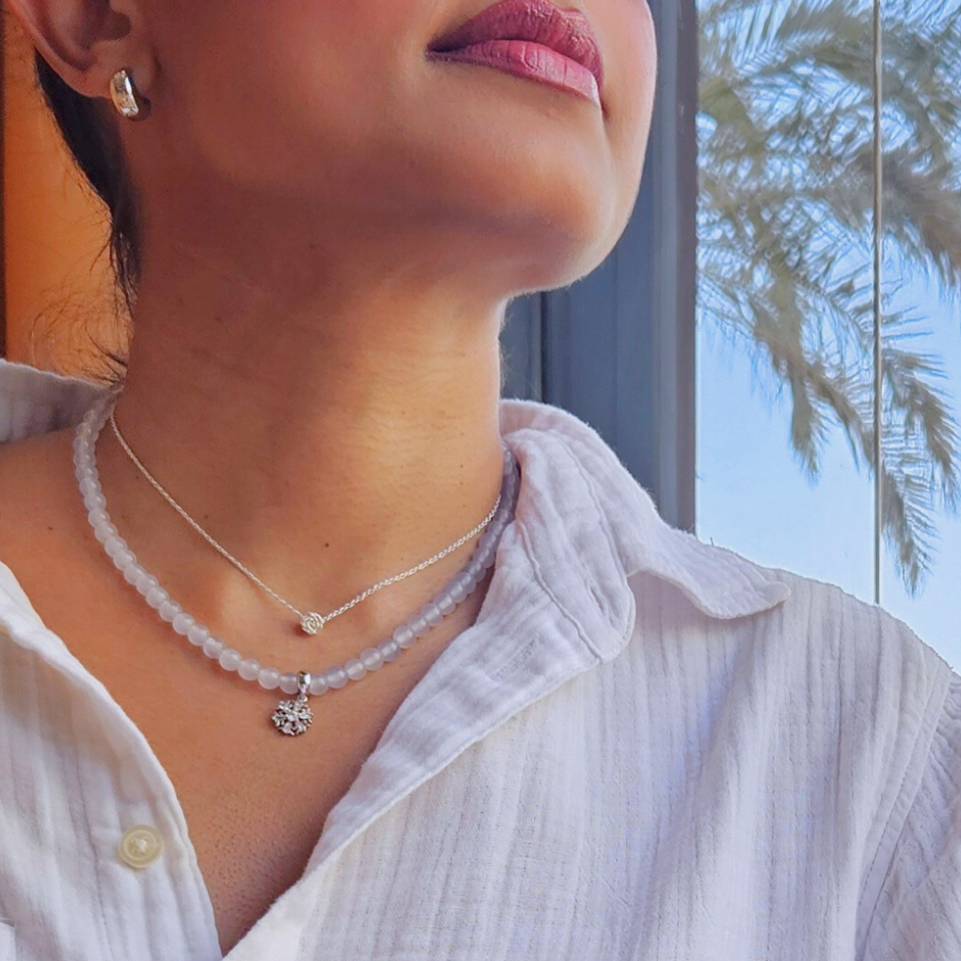 Lavender Clarity Agate Necklace