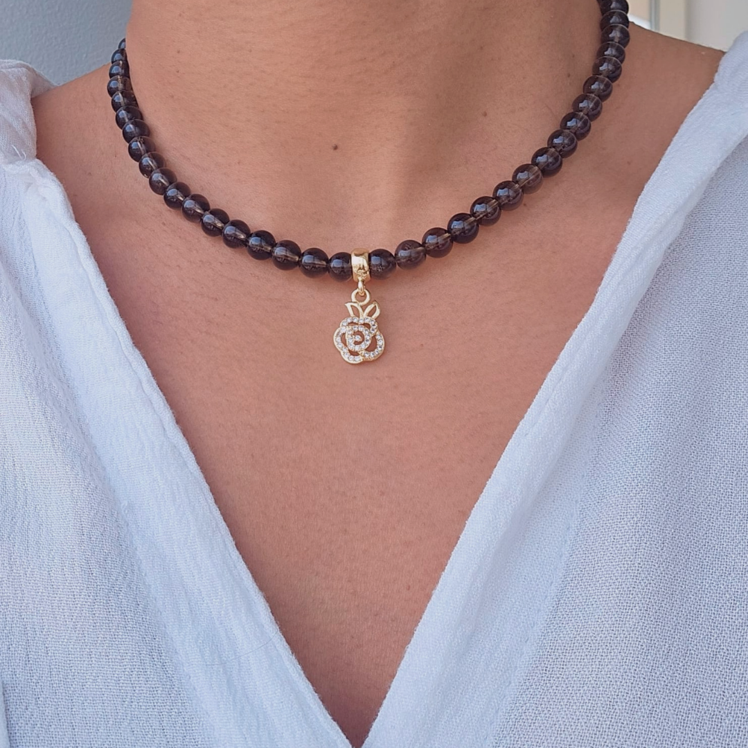 Earthen Rose Smoky Quartz Necklace