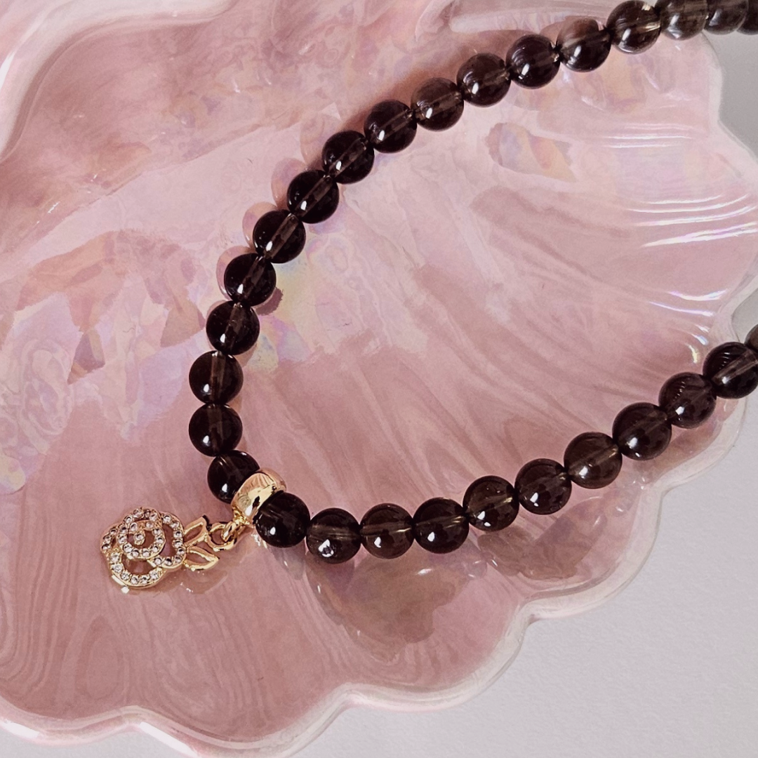 Earthen Rose Smoky Quartz Necklace
