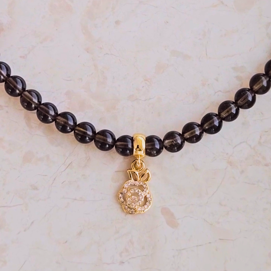 Earthen Rose Smoky Quartz Necklace